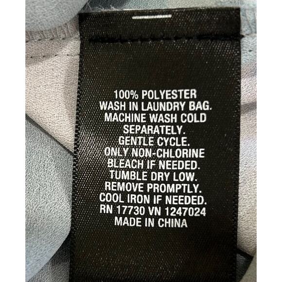 Mossimo Target Pastel Blue Pink Gray Faux Wrap Beaded Neck  Blouse - Picture 8 of 9